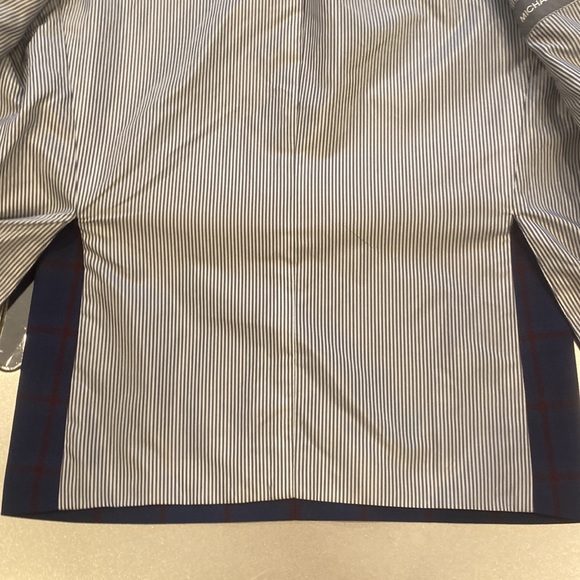 NWT rich Michael Kors window pane navy blue and cramberryn sports blazer… - Picture 6 of 9